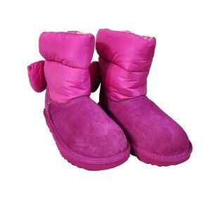 Ugg Kids Bailey Bow Maxi Wavelength Boots Pink NWOB Size 5